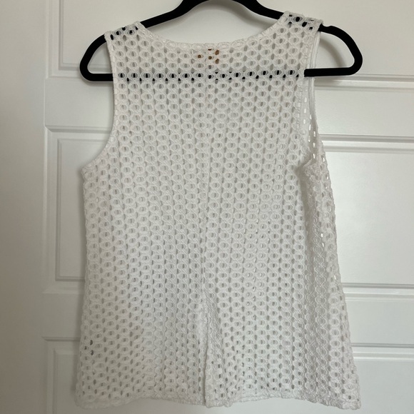 LAUNDRY by Shelli Segal Women’s White Sheer Tank Size Medium - Picture 3 of 4